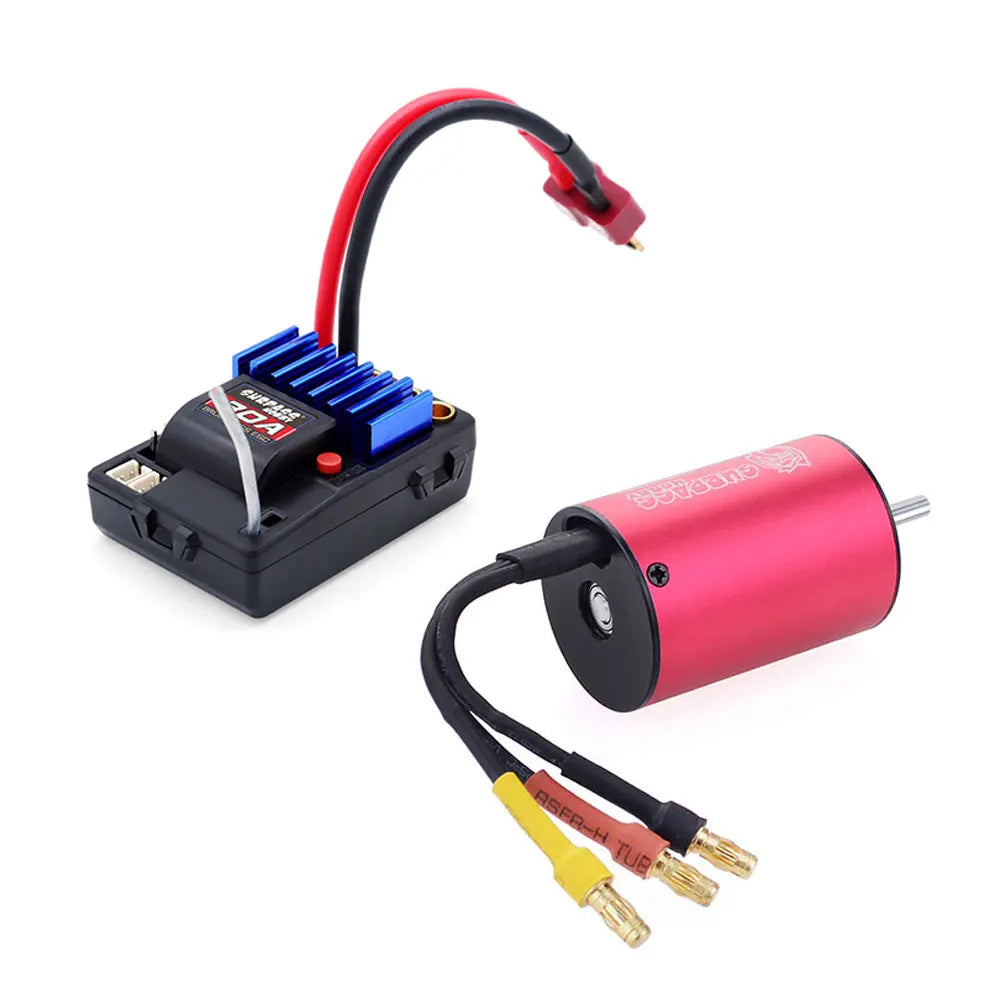 RC 2.4G CH2 Transmitter /w Receiver + Waterproof 2430 2435 2440 2838 2845 Brushless Motor