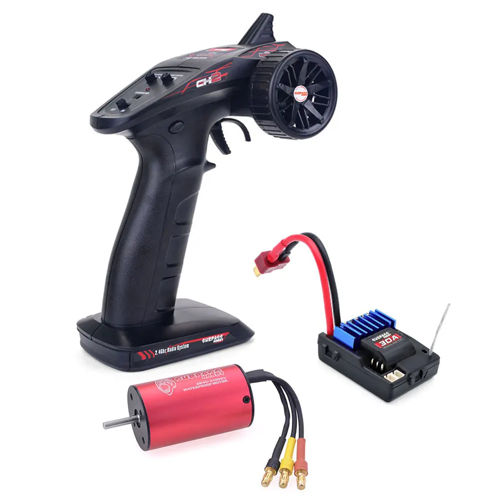 RC 2.4G CH2 Transmitter /w Receiver + Waterproof 2430 2435 2440 2838 2845 Brushless Motor