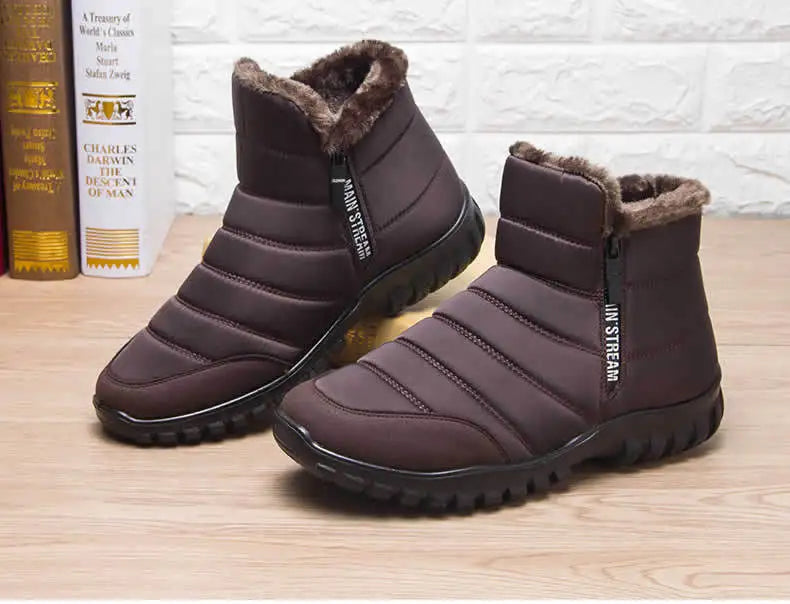 Winter men's snow boots, double zippered waterproof shoes rain boots fishing winter boots winter shoemaker men's boots  fores