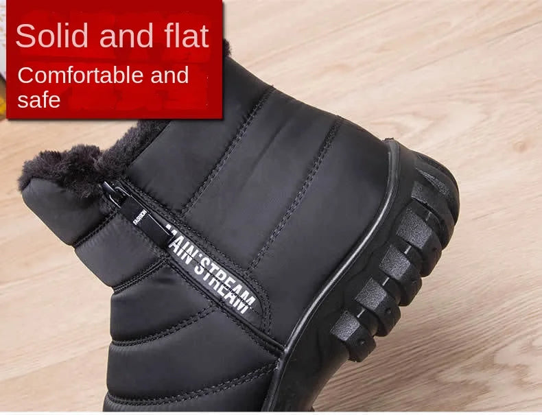 Winter men's snow boots, double zippered waterproof shoes rain boots fishing winter boots winter shoemaker men's boots  fores