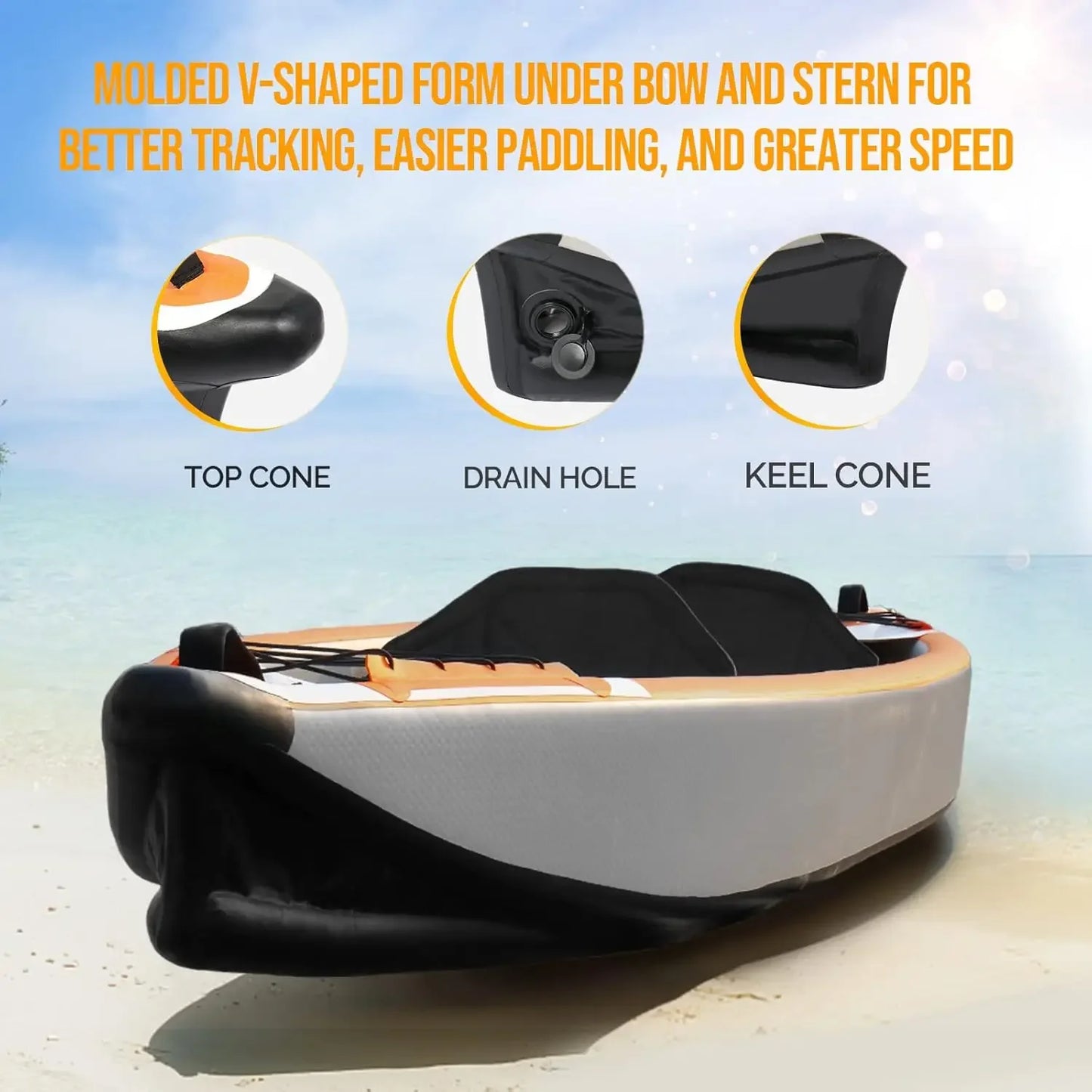 Foldable Kayak for Adults, Blow Up Kayaks with Seats Foot Pedal 7.6 FT Aluminum Oars Air Pump