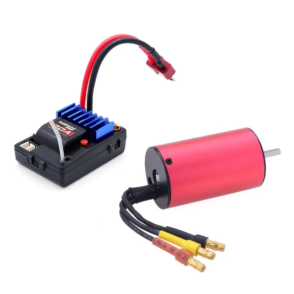 RC 2.4G CH2 Transmitter /w Receiver + Waterproof 2430 2435 2440 2838 2845 Brushless Motor