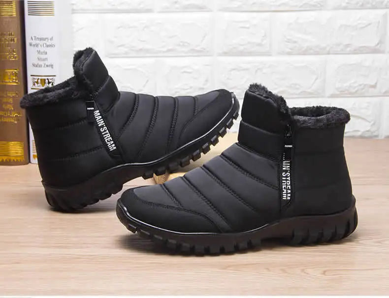 Winter men's snow boots, double zippered waterproof shoes rain boots fishing winter boots winter shoemaker men's boots  fores