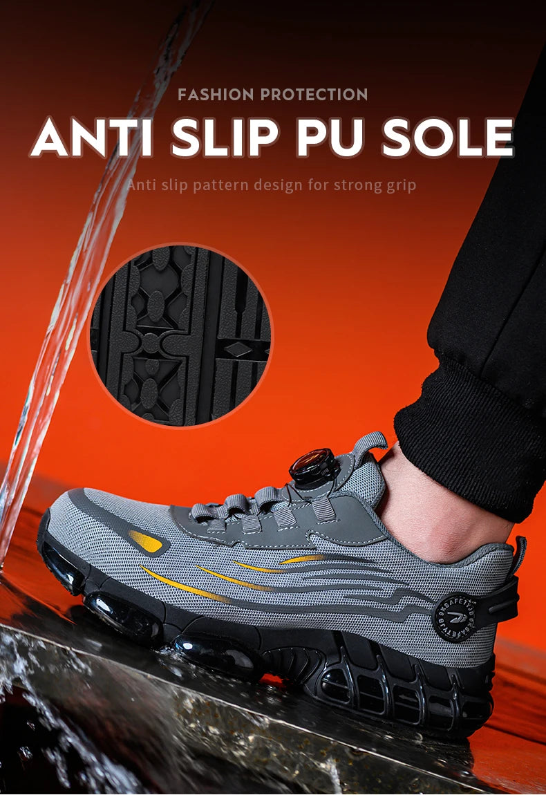 Breathable lace-free soft sole comfortable anti-smash anti-puncture shoes