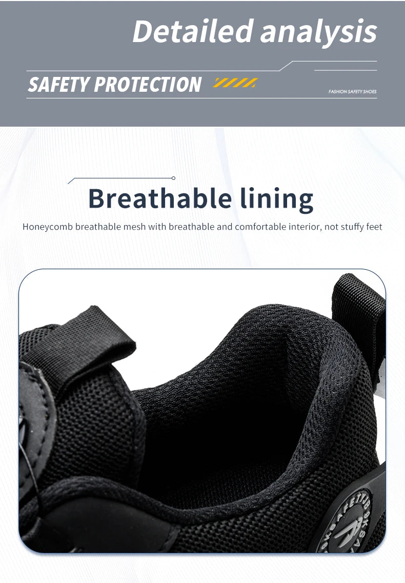 Breathable lace-free soft sole comfortable anti-smash anti-puncture shoes