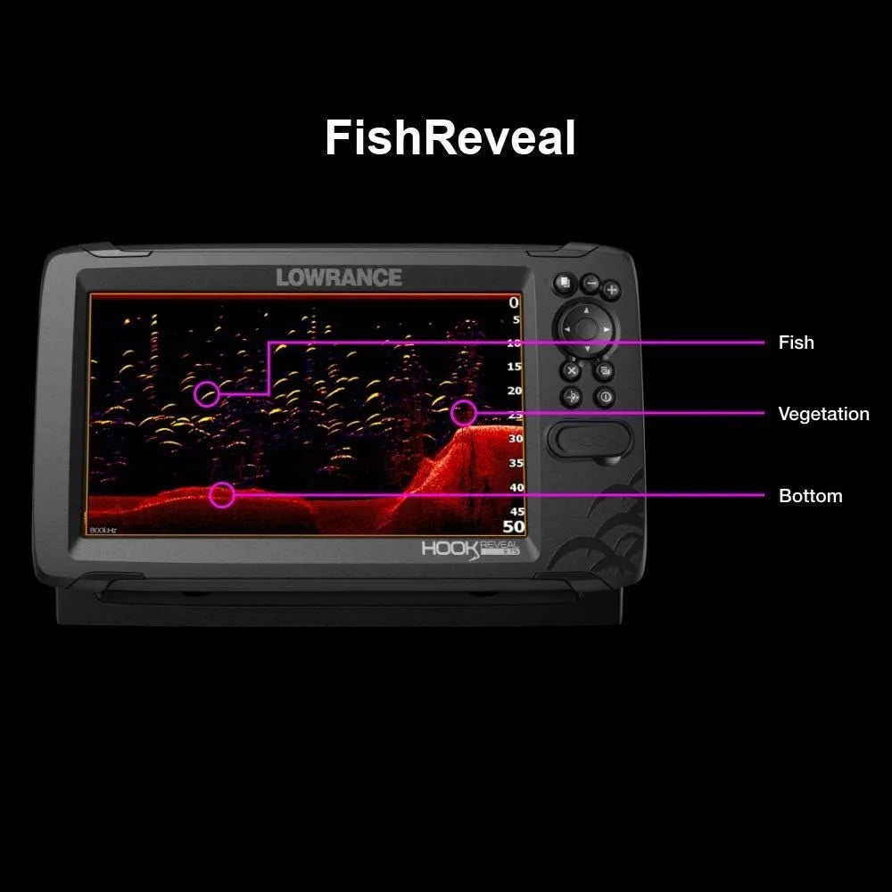 Reveal 5", 7" and 9" Fish Finders with Transducers