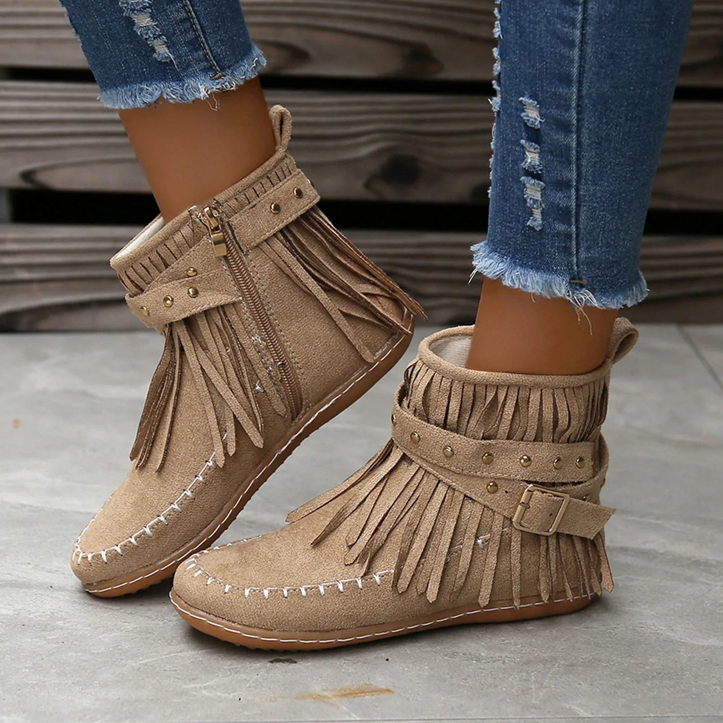 Ladies Casual Booties Comfortable for Women with Heel