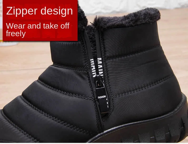 Winter men's snow boots, double zippered waterproof shoes rain boots fishing winter boots winter shoemaker men's boots  fores