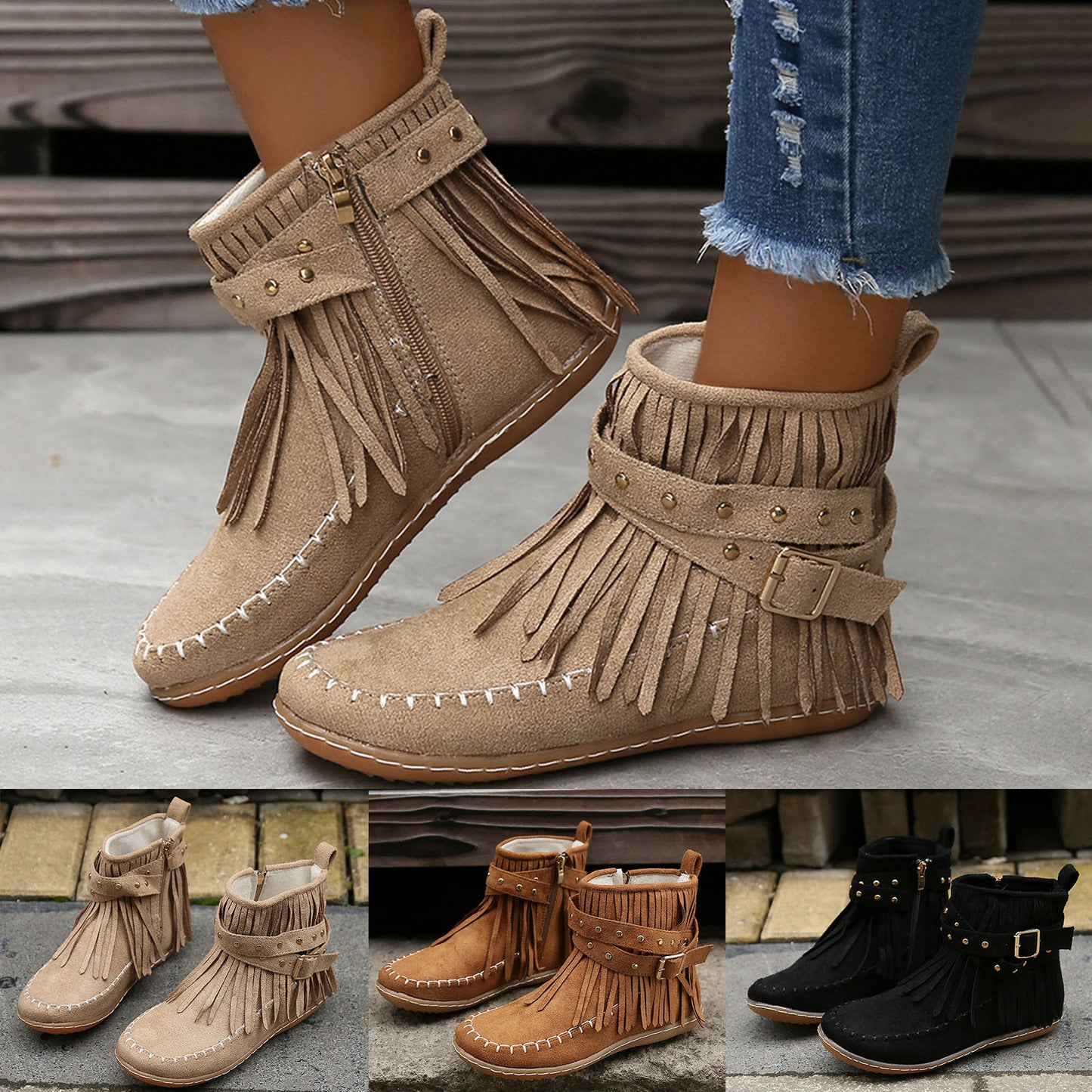 Ladies Casual Booties Comfortable for Women with Heel