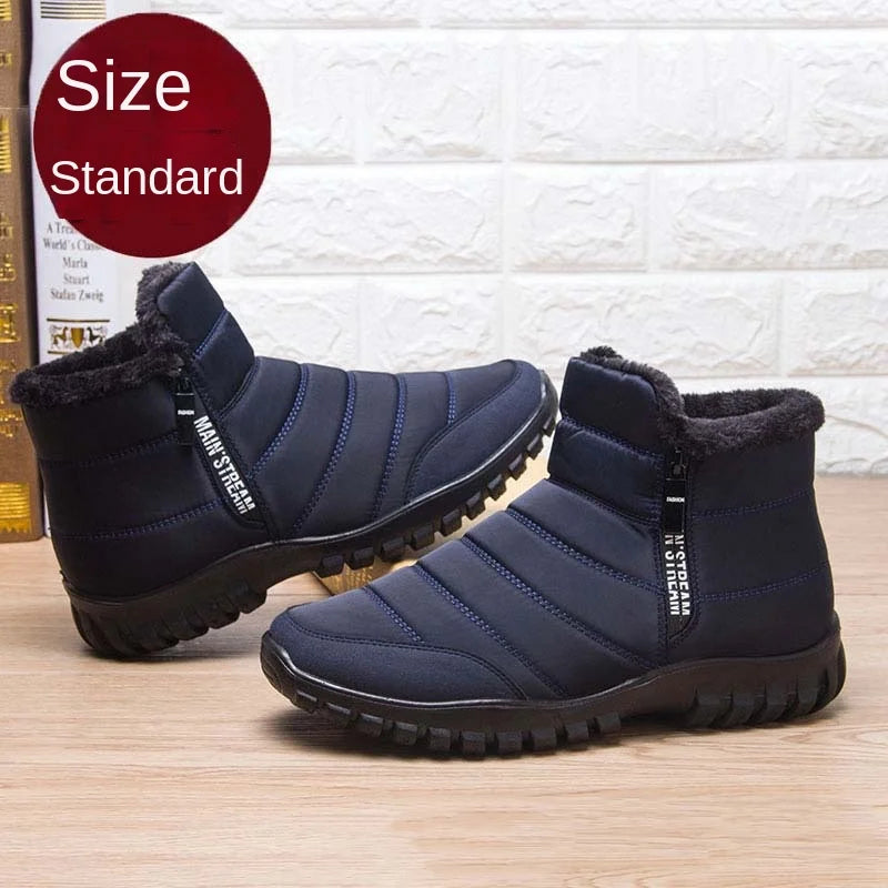 Winter men's snow boots, double zippered waterproof shoes rain boots fishing winter boots winter shoemaker men's boots  fores