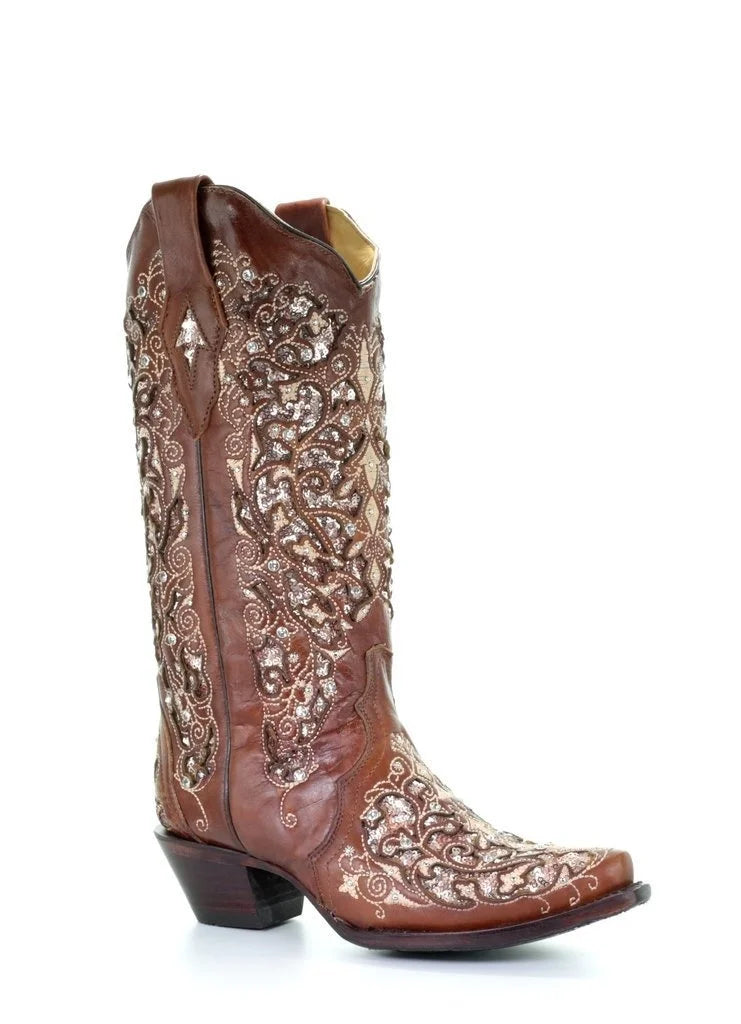 Vintage Embroidered Western Cowboy Boots Women Shoes