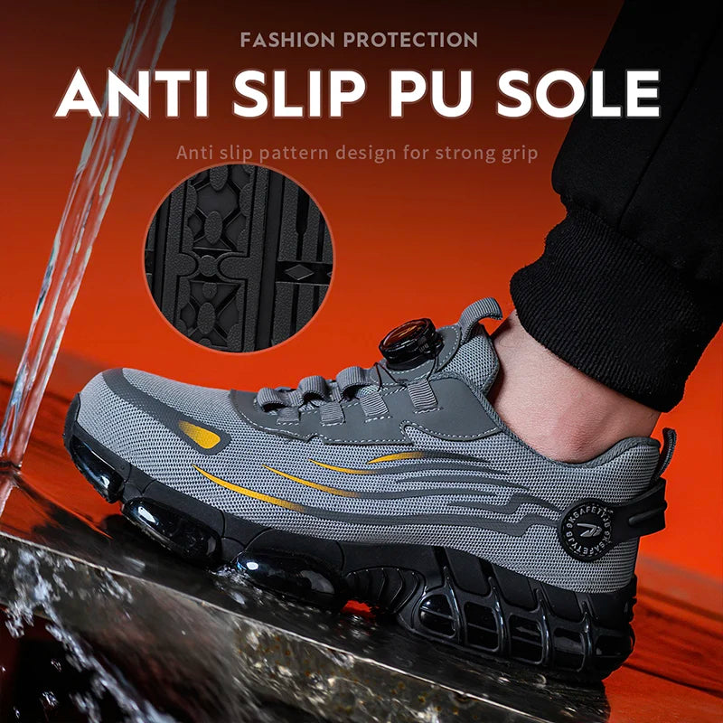 Breathable lace-free soft sole comfortable anti-smash anti-puncture shoes