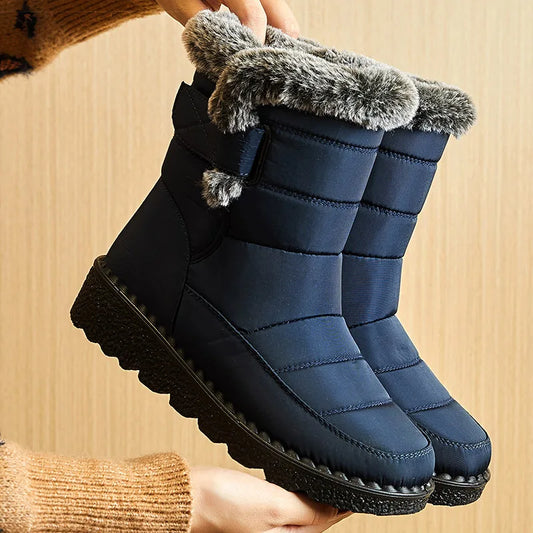 Women's Boots 2024 Trend Winter Shoes For Woman Winter Boots Ankle Low Heels Botas Mujer Waterproof Snow Boots With Fur Shoes