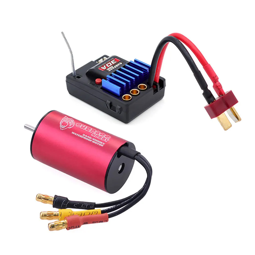 RC 2.4G CH2 Transmitter /w Receiver + Waterproof 2430 2435 2440 2838 2845 Brushless Motor